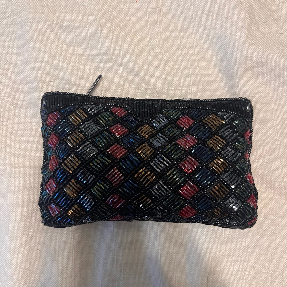 Vintage Neiman Marcus Multicolor Beaded Clutch
